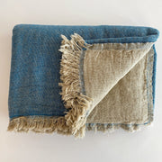 The Loomia Throw Blanket Ekani Linen and Cotton Turkish Throw Blanket