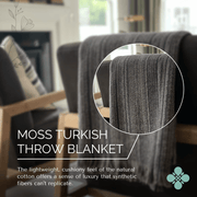 The Loomia Throw Blanket Moss Turkish Throw Blanket