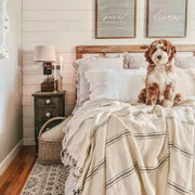 The Loomia Throw Blanket Sophie | Farmhouse Home Decor Turkish Cotton Throw Bed Blanket