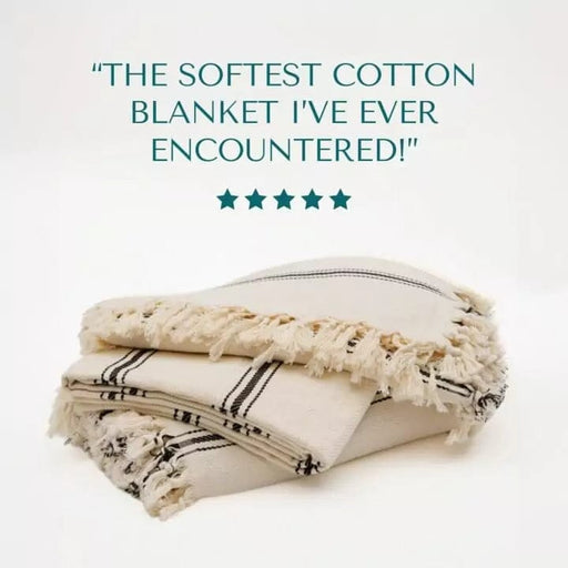 The Loomia Throw Blanket Sophie | Farmhouse Home Decor Turkish Cotton Throw Bed Blanket