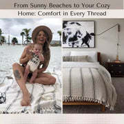 The Loomia Throw Blanket Sophie | Farmhouse Home Decor Turkish Cotton Throw Bed Blanket