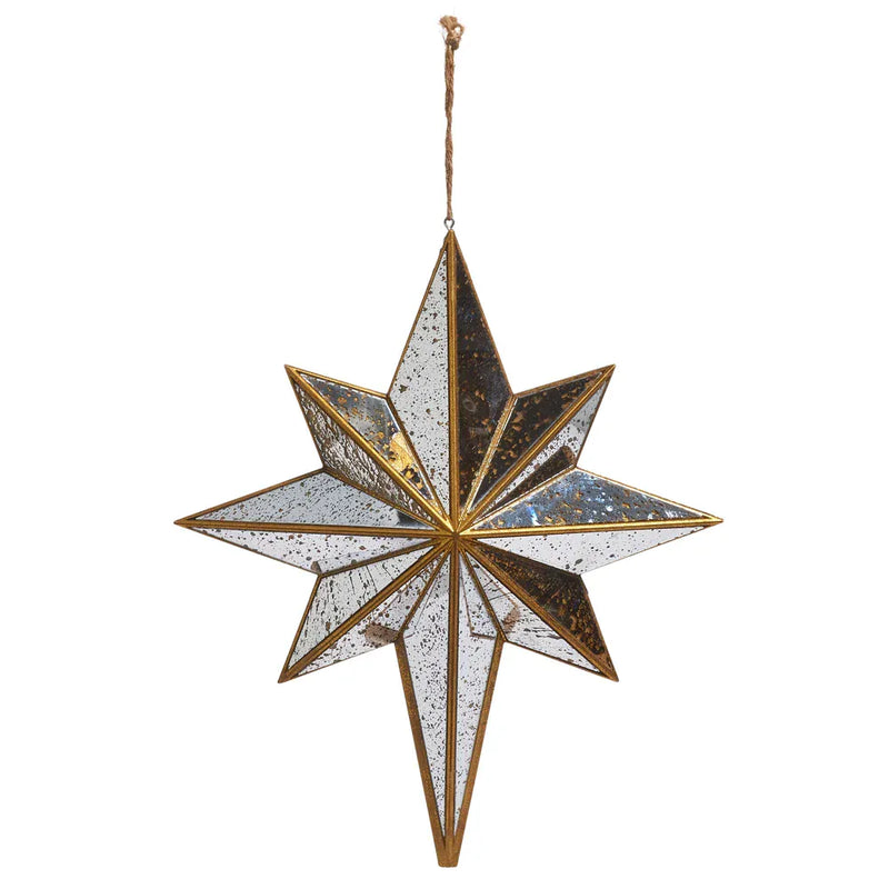 Treasured Accents 11.5" Distressed Mirrored Star Ornament