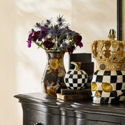 Treasured Accents Mackenzie-Childs  Wild Rose Brown Tall Vase