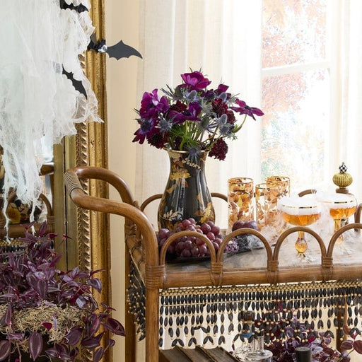 Treasured Accents Mackenzie-Childs  Wild Rose Brown Tall Vase