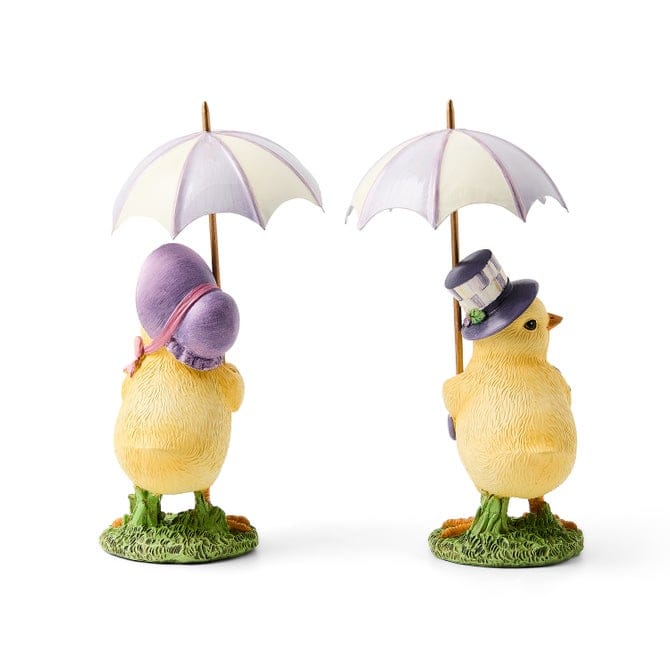 Treasured Accents Pansy Party Umbrella Chicks, Set of 2