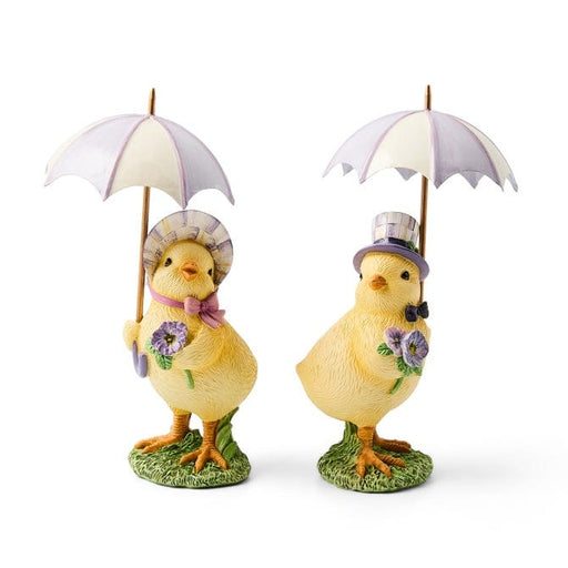 Treasured Accents Pansy Party Umbrella Chicks, Set of 2