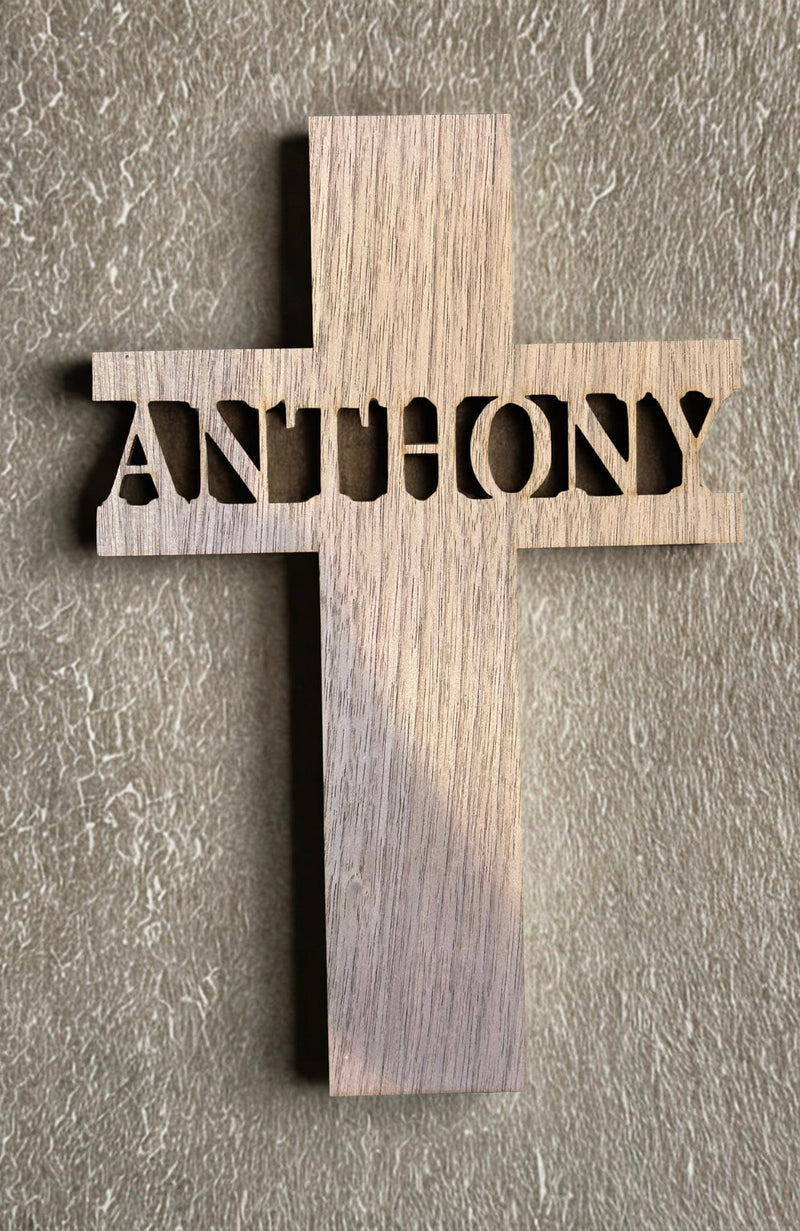 Treasured Accents Single-Layer Personalized Name Cross