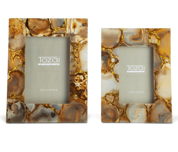 Two's Company Set of 2 Amber Agate Frames - FINAL SALE
