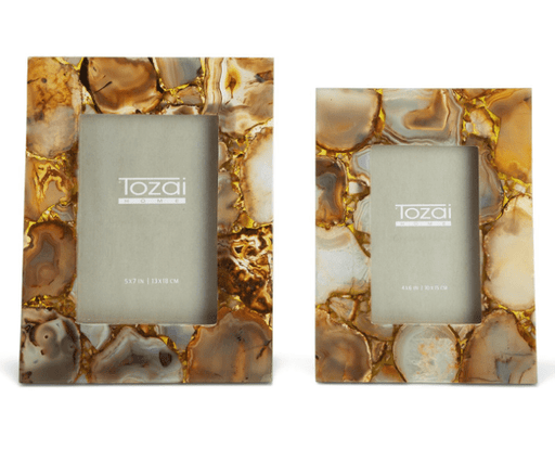 Two's Company Set of 2 Amber Agate Frames - FINAL SALE