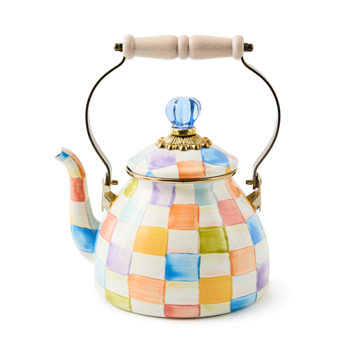 Mackenzie-Childs Collective Series 2025 - Confetti Check 2 quart tea kettle