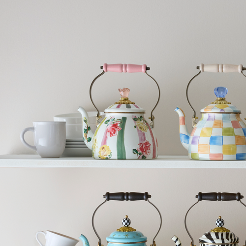 Mackenzie-Childs Collective Series 2025 - Garden Gala 2 quart tea kettle