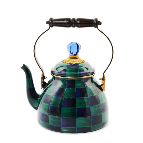 Mackenzie-Childs Collective Series 2025 - Juniper Check 2 Quart Tea Kettle