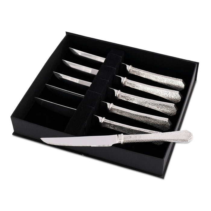 Vagabond House Arche of Bees Hammered Steak Knife Set