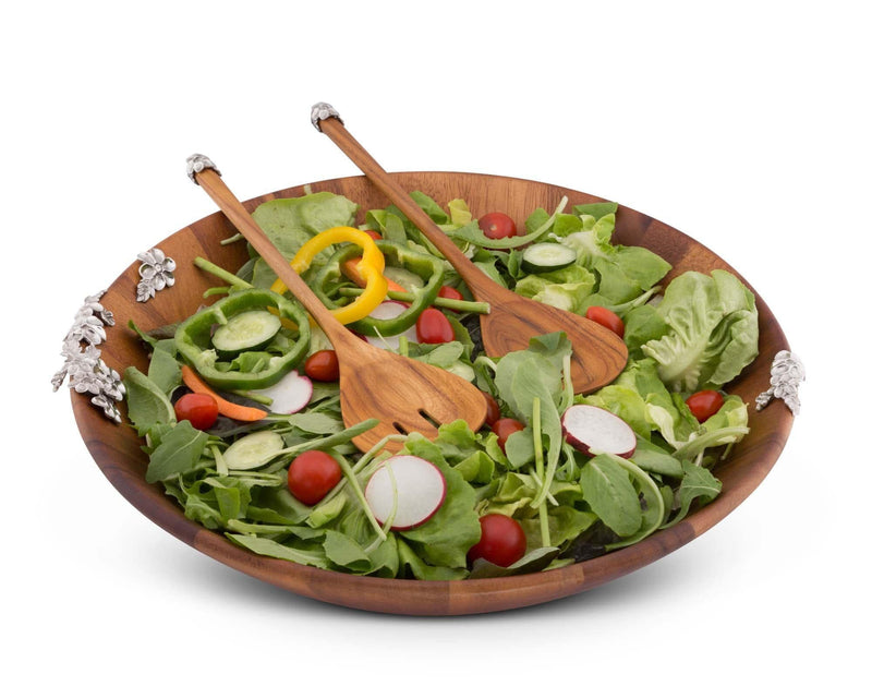 Vagabond House Arche of Bees Lilacs Salad Bowl and Servers