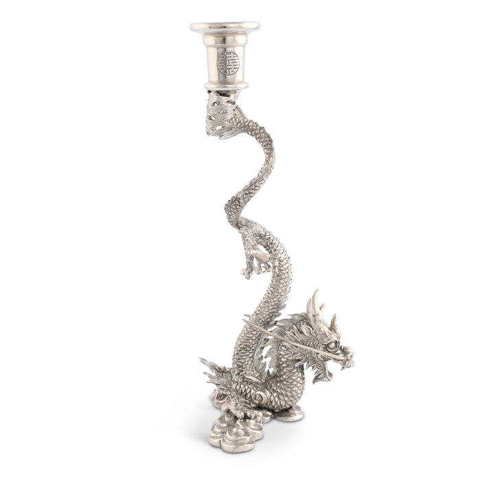 Vagabond House Eastern Intrigue Dragon Pewter Candlestick