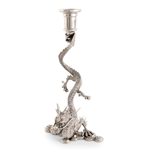 Vagabond House Eastern Intrigue Dragon Pewter Candlestick