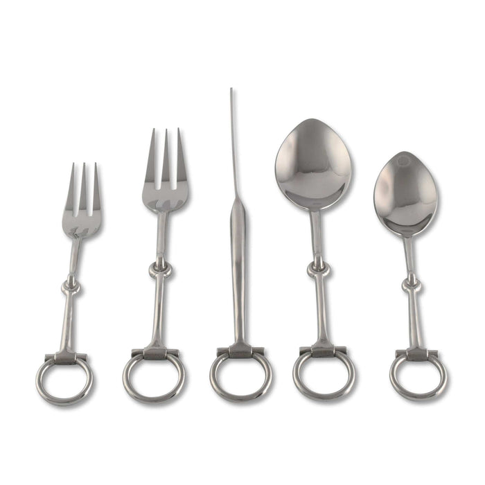 Bit Five piece Flatware Set - Stainless Steel Matt Silver