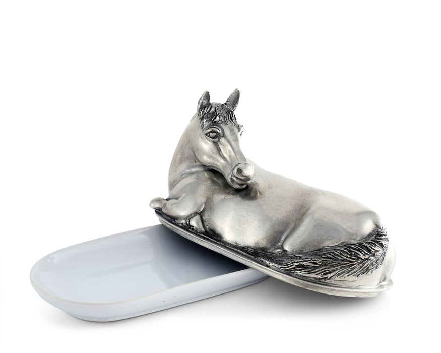 Vagabond House Equestrian Horse Butter Dish