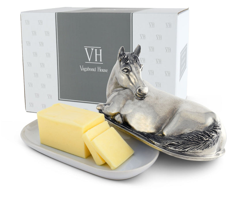 Vagabond House Equestrian Horse Butter Dish