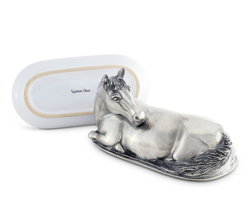 Vagabond House Equestrian Horse Butter Dish