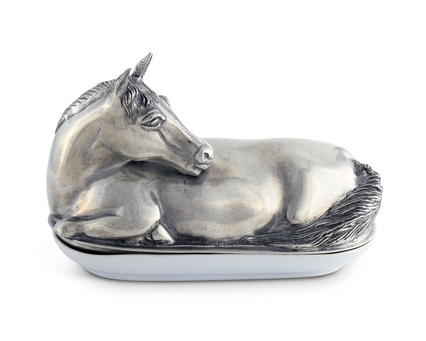 Vagabond House Equestrian Horse Butter Dish