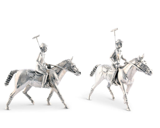 Vagabond House Equestrian Pewter Polo Player Salt & Pepper Set