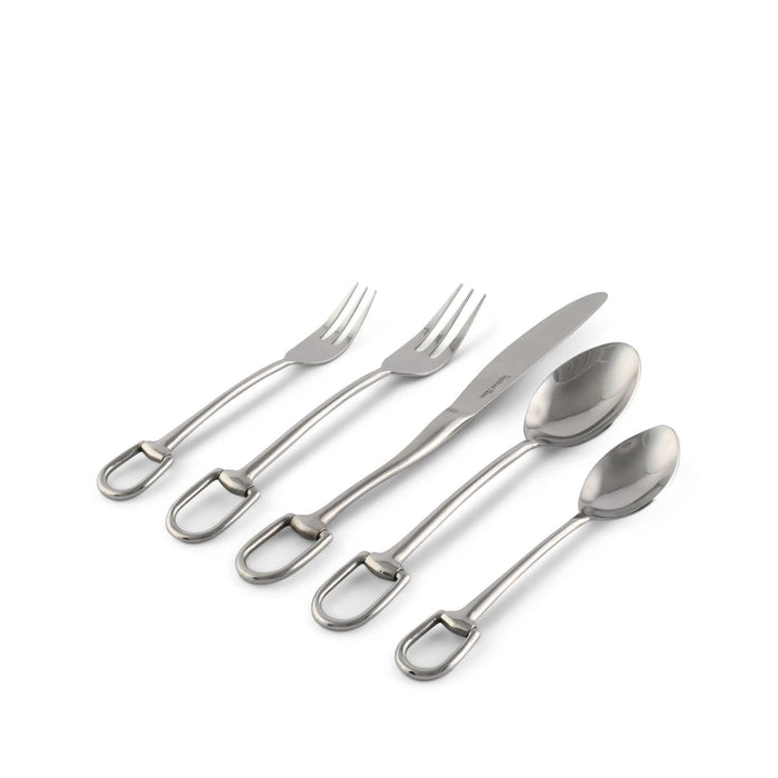 Stirrup Five piece Flatware Set - Stainless Steel Matt Silver