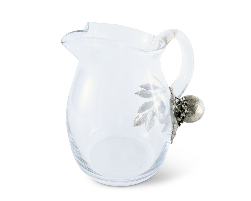 Orange Blooms Glass Pitcher