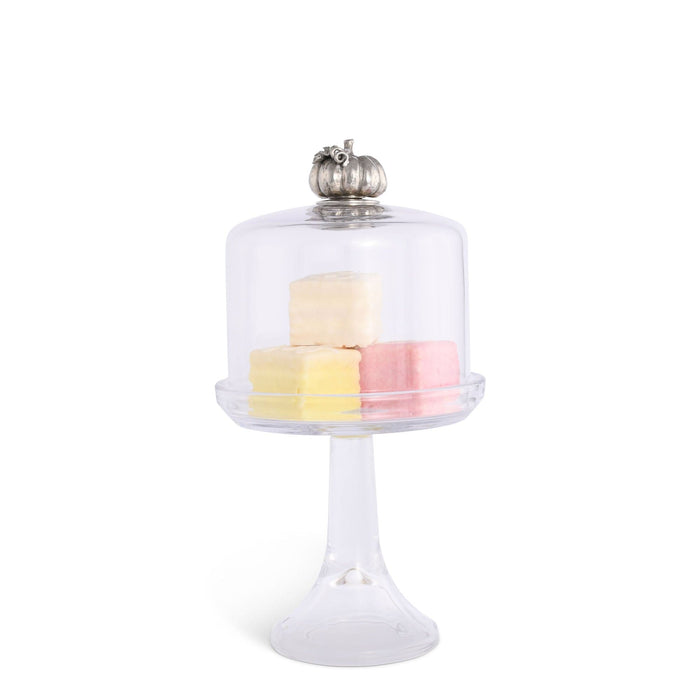 Pumpkin Knob Glass Covered Cake / Dessert Stand