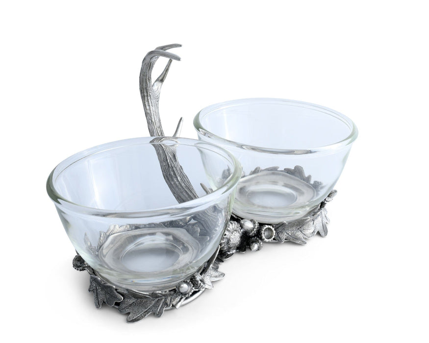 Fallen Antler Double Glass Dip Bowl