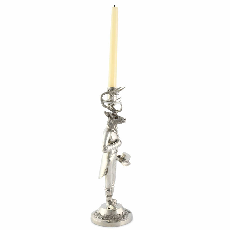 Vagabond House Lodge Style Gentleman Elk Tall Candlestick