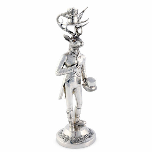 Vagabond House Lodge Style Gentleman Elk Tall Candlestick