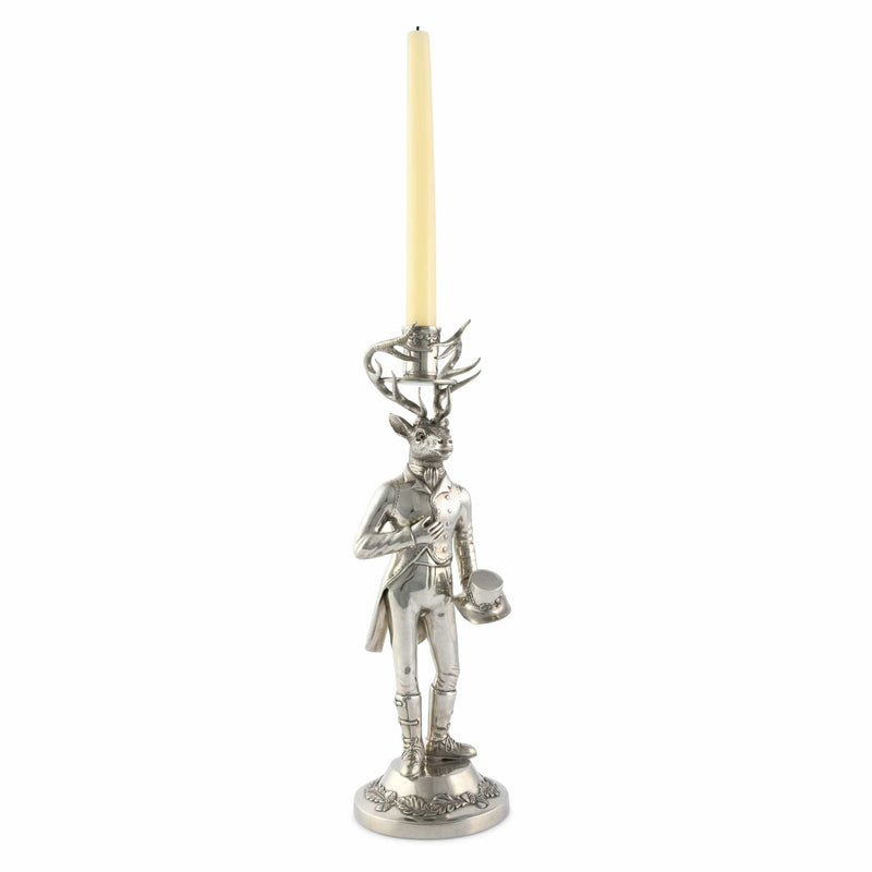Vagabond House Lodge Style Gentleman Elk Tall Candlestick