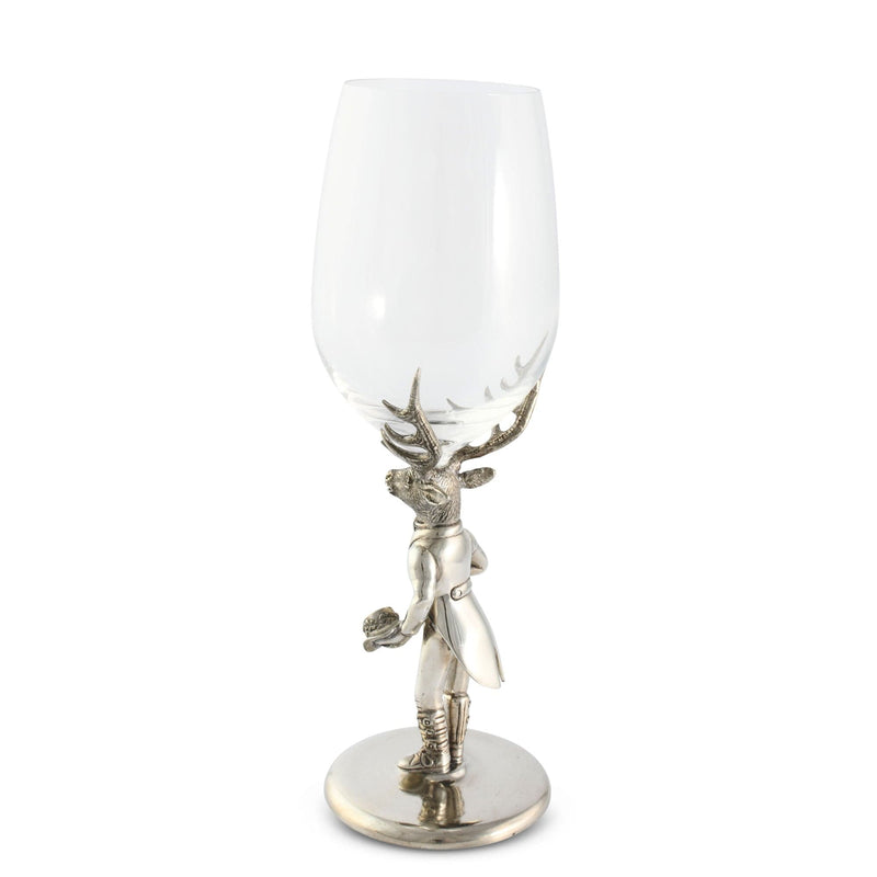 Vagabond House Lodge Style Gentleman Elk Wine Glass