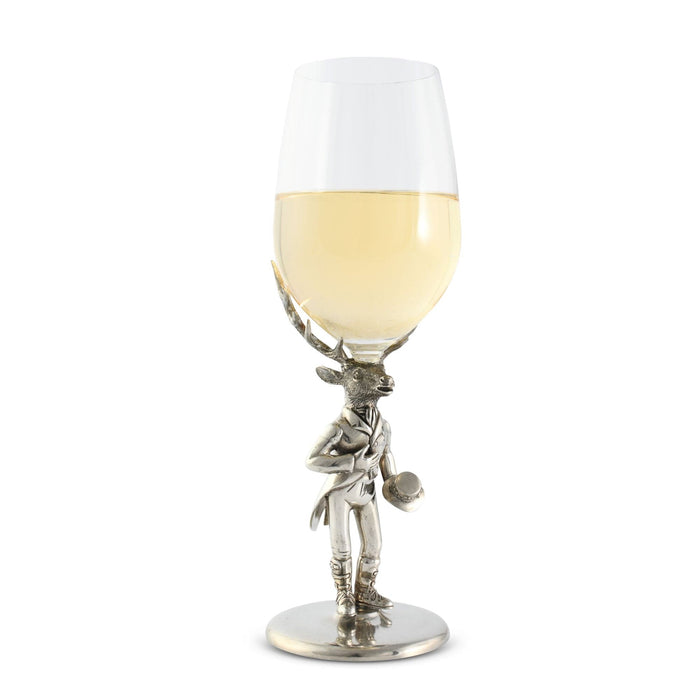 Vagabond House Lodge Style Gentleman Elk Wine Glass