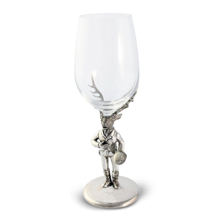 Vagabond House Lodge Style Gentleman Elk Wine Glass