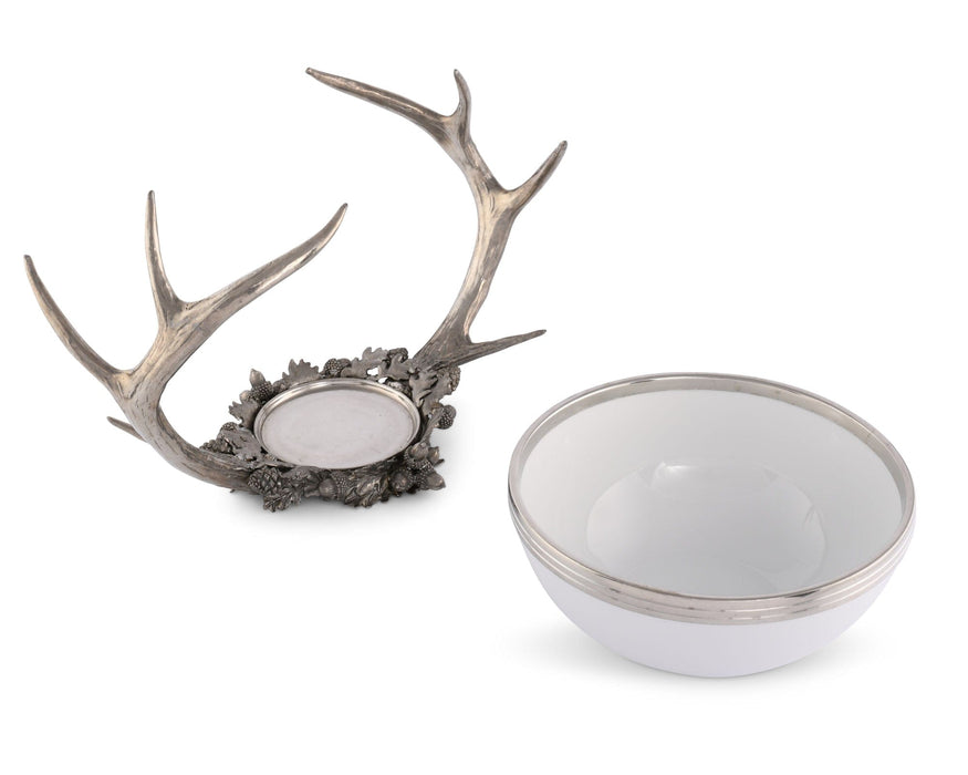 Vagabond House Lodge Style Pewter Antler Bowl