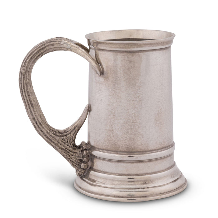 Pewter English Mug with Pewter Antler Handle