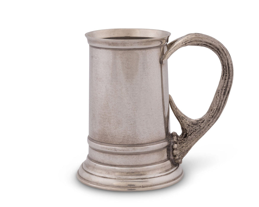 Pewter English Mug with Pewter Antler Handle