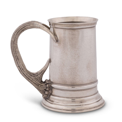 Vagabond House Lodge Style Pewter English Mug with Pewter Antler Handle