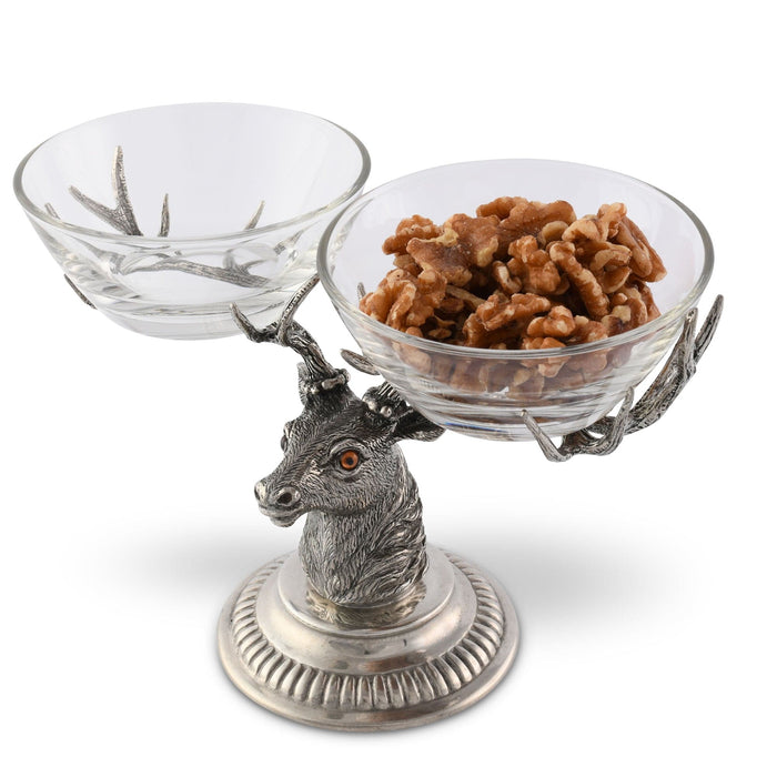 Stag Head Double Condiment Bowl