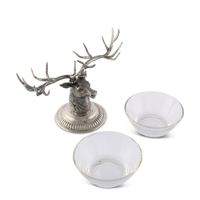 Stag Head Double Condiment Bowl