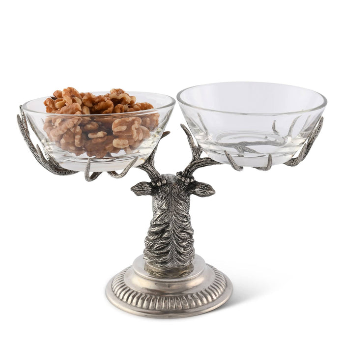 Stag Head Double Condiment Bowl