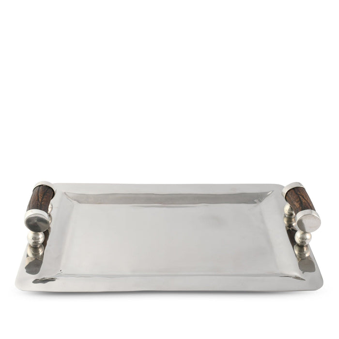 Stainless Serving Tray Composite Antler Handles