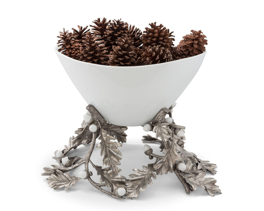 Oak Leaf Acorn Centerpiece Porcelain Bowl