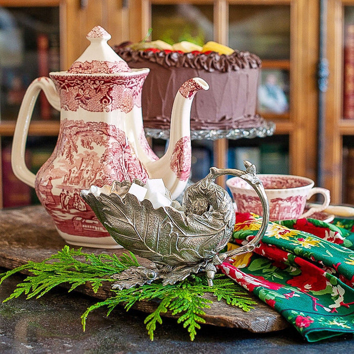 Pewter Oak Leaf Gravy Boat