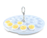 Vagabond House Medici Living Deviled Egg Tray with Pewter Classic Ring Handle