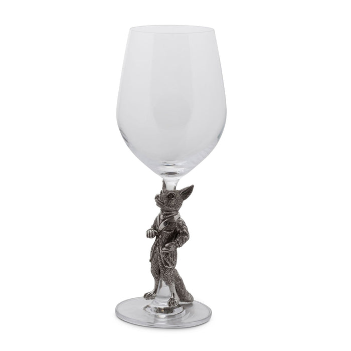 Vagabond House Morning Hunt Hunting Dressed Fox Wine Glass