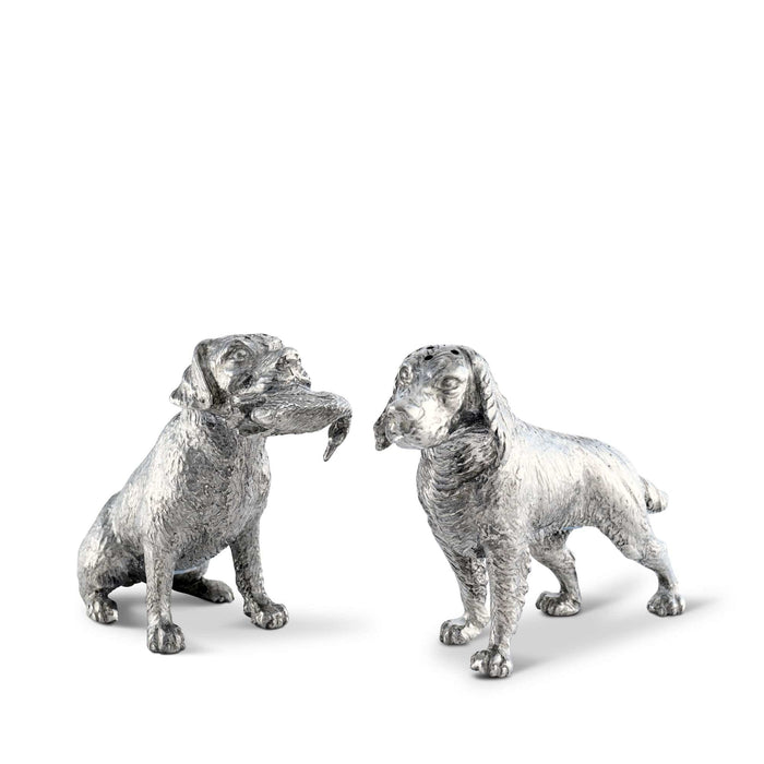 Vagabond House Morning Hunt Pewter Hunting Dogs Salt & Pepper Set