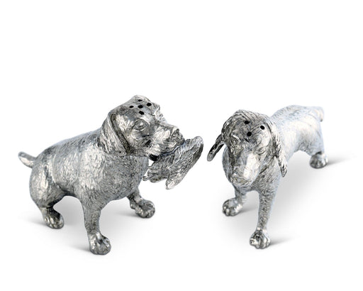 Vagabond House Morning Hunt Pewter Hunting Dogs Salt & Pepper Set